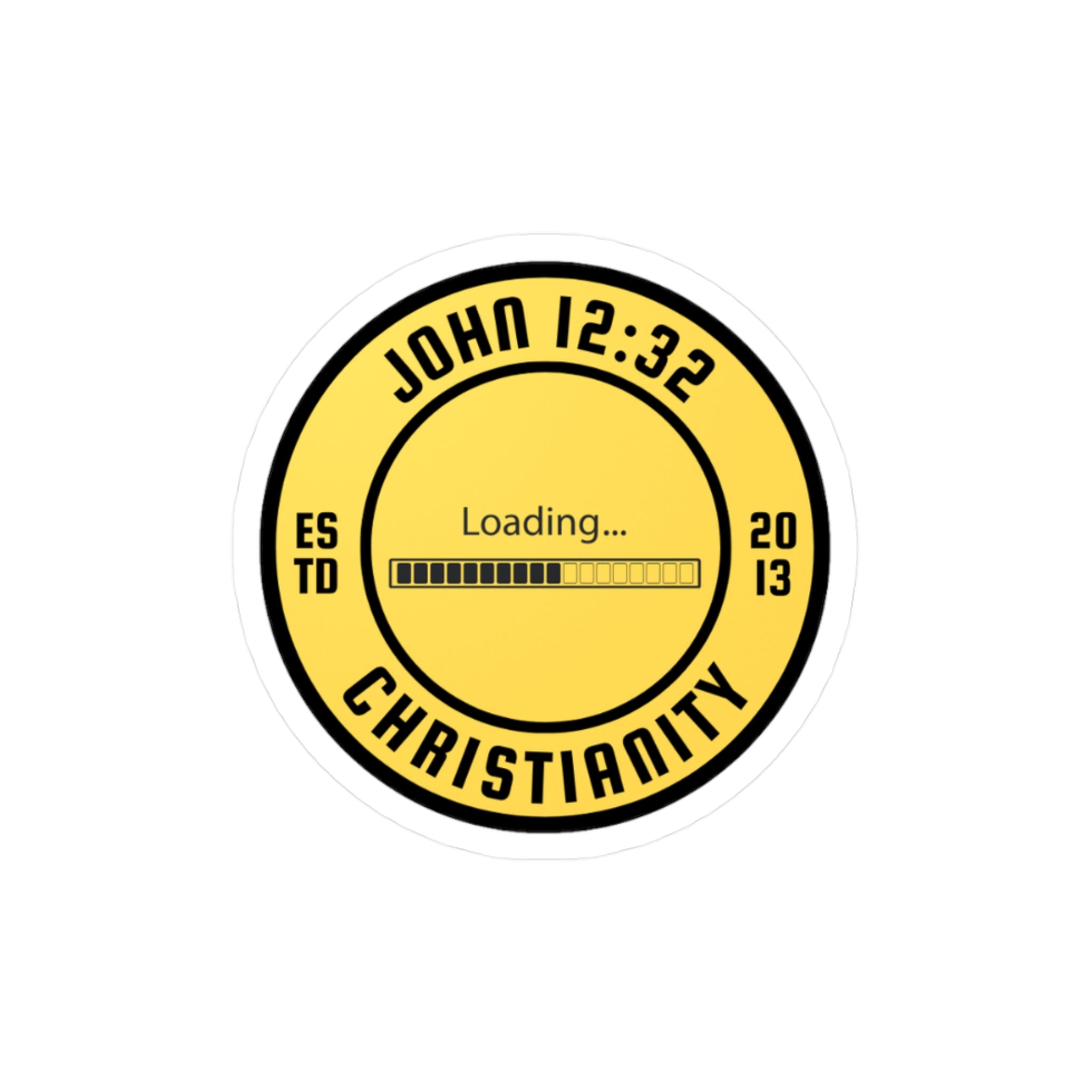 Christianity John 12:32 Loading Sticker - Yellow Kiss-Cut Vinyl Decal